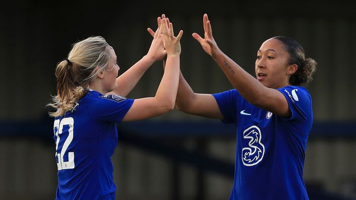 Erin Cuthbert and Lauren James scored in Chelsea's 6-0 win over Leicester