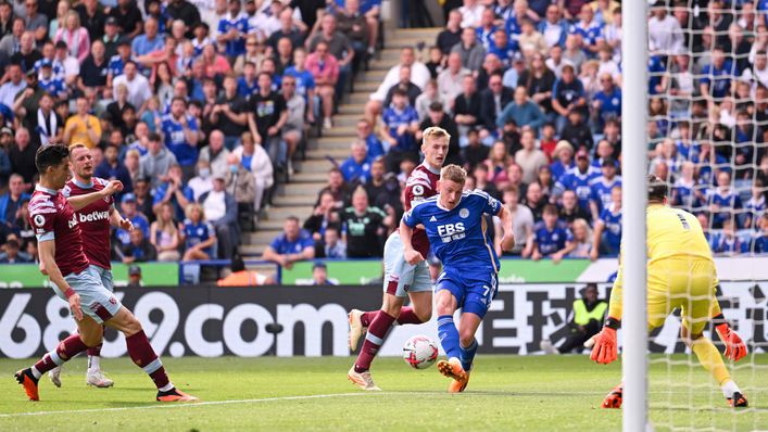 Harvey Barnes scoring what is set to be his last Leicester goal