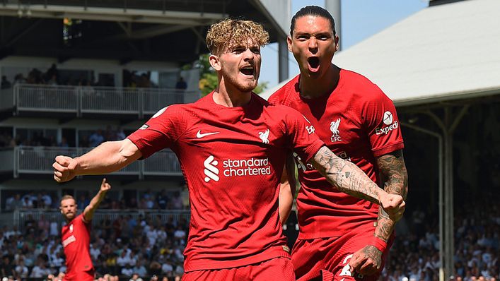 Harvey Elliott, pictured with team-mate Darwin Nunez, has signed a new deal with Liverpool