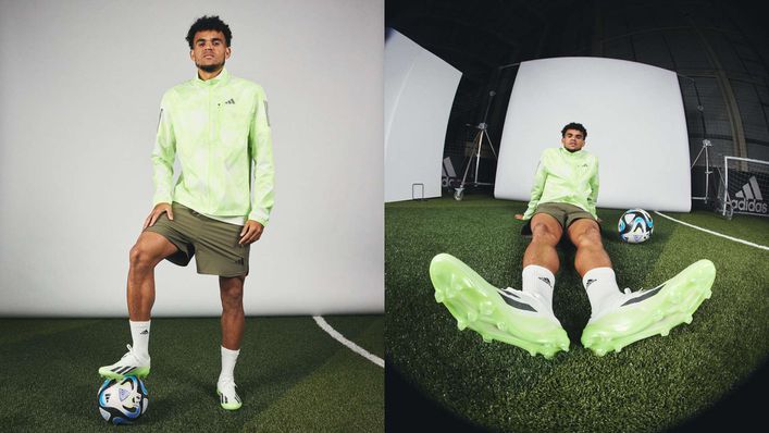 Luis Diaz wears the new adidas X Crazyfast boots