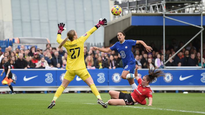 Sam Kerr beat Mary Earps to open the scoring at Kingsmeadow