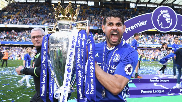 Diego Costa won two Premier League titles with Chelsea