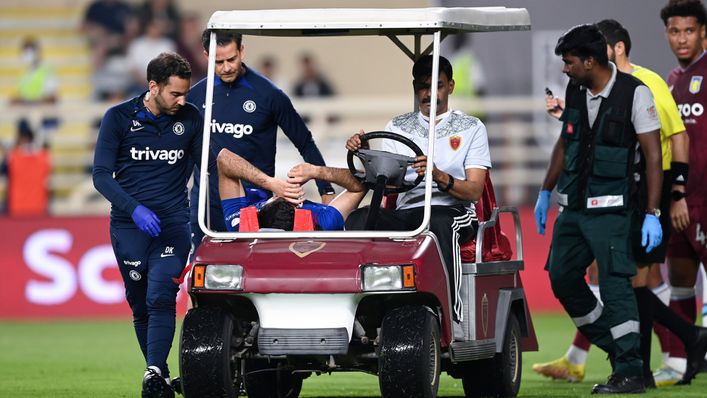 Chelsea striker Armando Broja had to be transported from the pitch