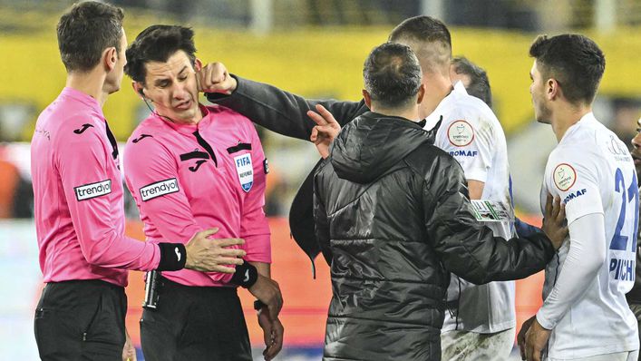 Turkish referee Halil Umut Meler was assaulted by Ankaragucu president Faruk Koca