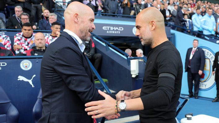 Erik ten Hag and Pep Guardiola lock horns once again in the Manchester derby