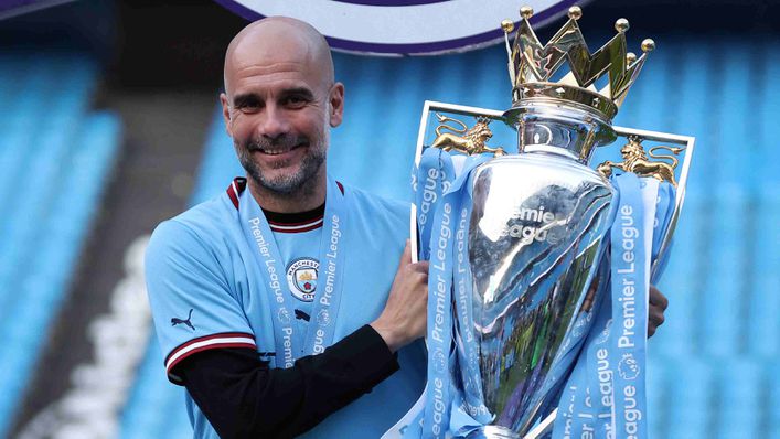 Pep Guardiola is aiming to win the title for a record fourth consecutive season