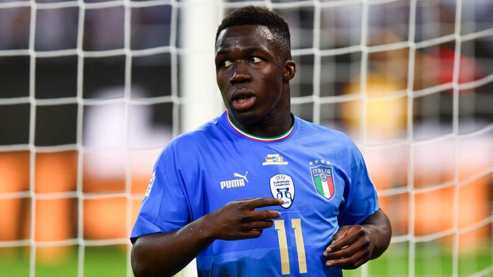 Italy's Wilfried Gnonto got off the mark for his country against Germany last summer