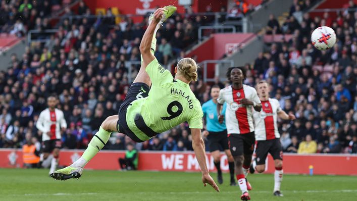 Erling Haaland netted a worldie as Manchester City swept Southampton aside
