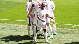 Raheem Sterling celebrates England's winner against Croatia