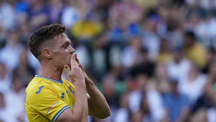 Ukraine's Viktor Tsygankov scored twice in Monday's 3-3 draw with Germany