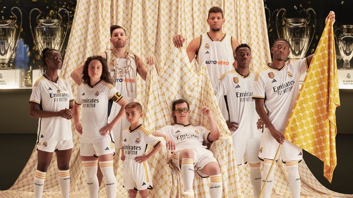 Real Madrid have added gold stripes to their 2023-24 home kit
