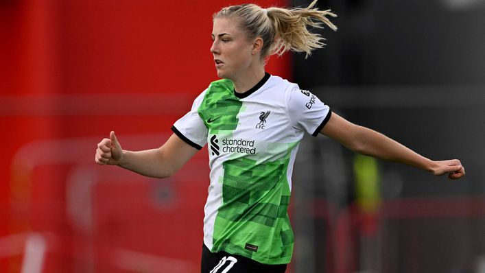 Sophie Roman Haug made her first Liverpool appearance against Manchester United