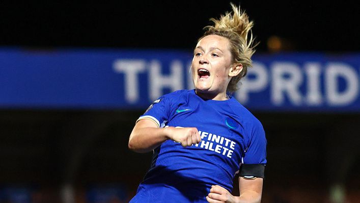 Erin Cuthbert celebrates wrapping up the points for Chelsea