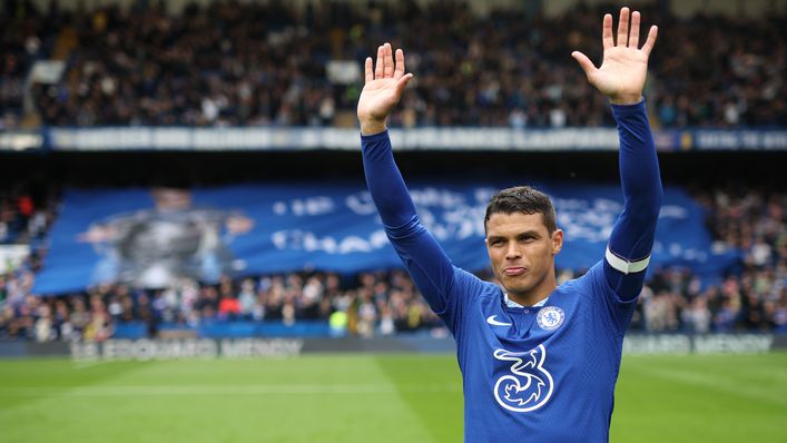 Chelsea supporters unveiled a large banner in support of defender Thiago Silva