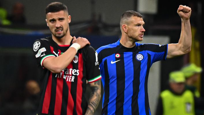 Edin Dzeko scored Inter Milan's opening goal in their 2-0 first-leg win