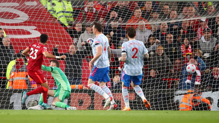 Liverpool ran out 4-0 winners against Manchester United at Anfield last season