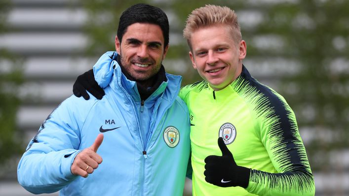 Oleksandr Zinchenko could be the latest player former Manchester City assistant Mikel Arteta lures to Arsenal