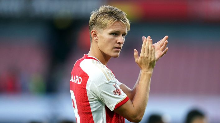 Skipper Martin Odegaard has been a key figure for Arsenal as they have chased the Premier League title.