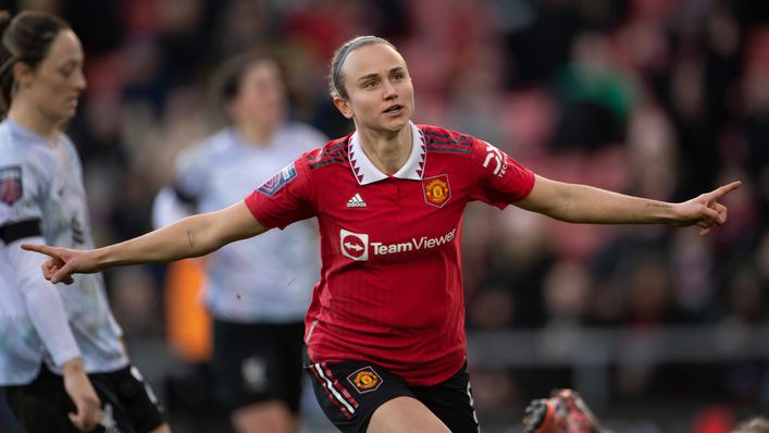 Martha Thomas was on target as Manchester United beat Liverpool 6-0