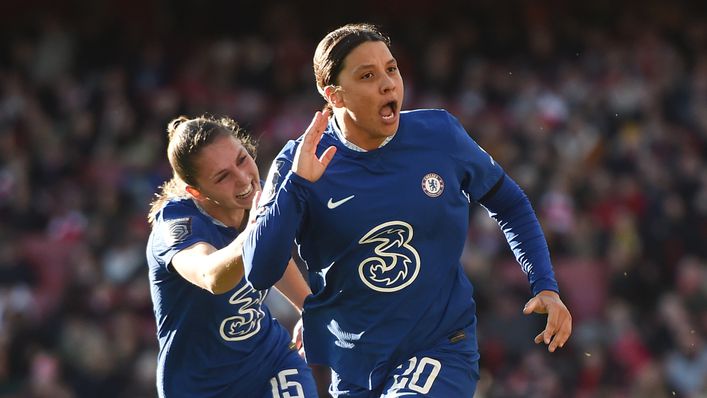 Chelsea's Sam Kerr headed home with a minute to play to salvage a 1-1 draw against Arsenal at the Emirates