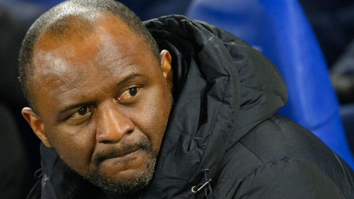 Crystal Palace boss Patrick Vieira is a worried man