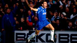 Gus Poyet was on target in Chelsea's 5-0 thrashing of Manchester United in 1999
