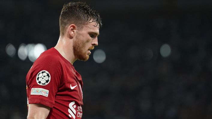 Liverpool defender Andrew Robertson is sidelined with a knee injury