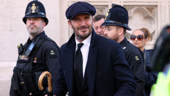 David Beckham was spotted queuing to pay tribute to Queen Elizabeth II