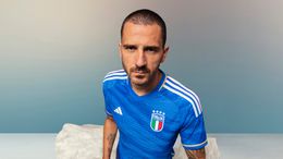 Juventus star Leonardo Bonucci in the new Italy home shirt by adidas