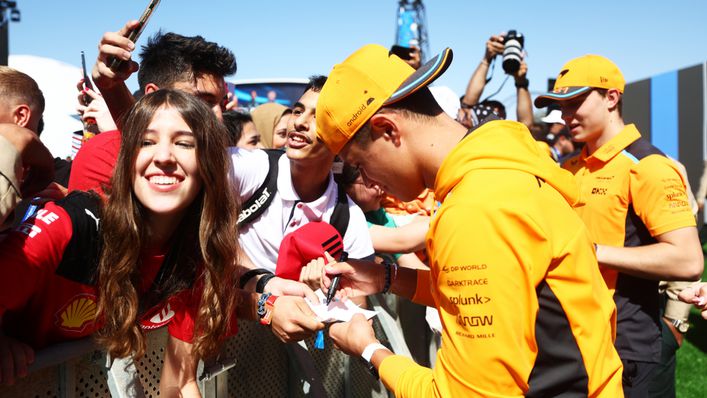 McLaren fan favourite Lando Norris signs autographs ahead of the 2023 Saudi Arabia Grand Prix