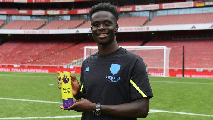 Bukayo Saka won the Player of the Match award against Nottingham Forest