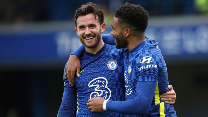 Ben Chilwell and Reece James celebrate after both scoring in Chelsea’s 7-0 win over Norwich