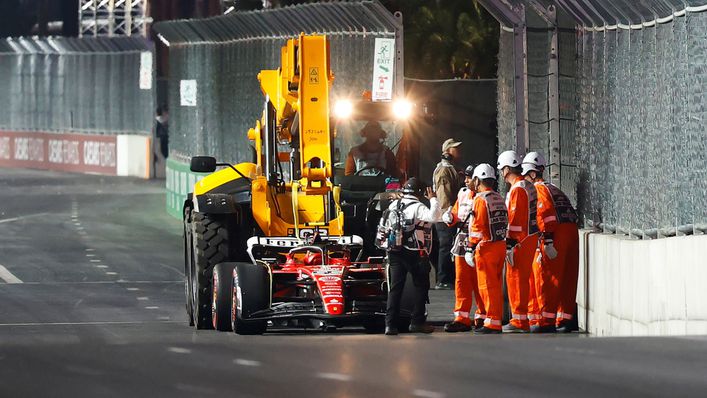 Ferrari will have to fix a damaged car after a drain cover came loose during the first practice session