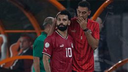 Mohamed Salah went off injured just before half-time