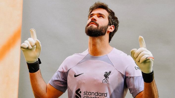 Goalkeeper Alisson will wear a lilac shirt for Liverpool next term (Pic courtesy of Liverpool FC)