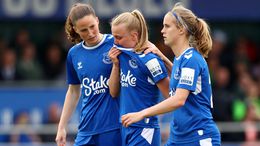 Aggie Beever-Jones was consoled by her team-mates after being red-carded last night