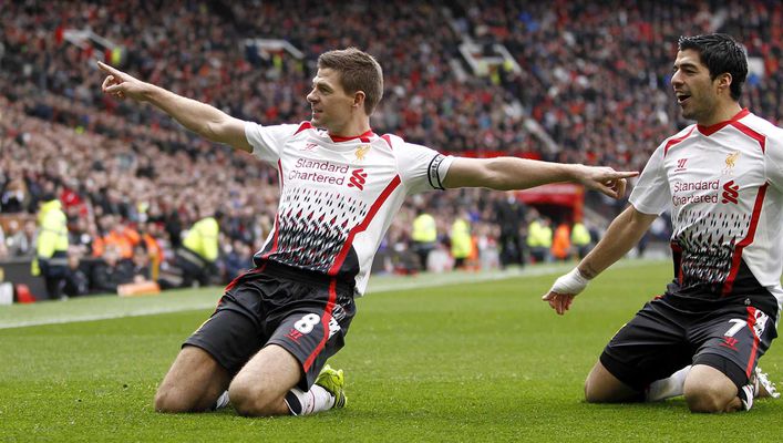 Former Liverpool team-mates Steven Gerrard (left) and Luis Suarez (right) could be set for a reunion at Aston Villa