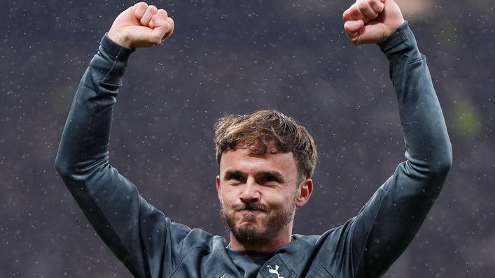 James Maddison will be hoping to feature for Tottenham after the collision that earned Spurs a penalty against Frankfurt