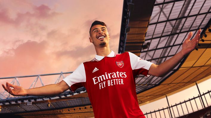 Gabriel Martinelli models Arsenal's new kit