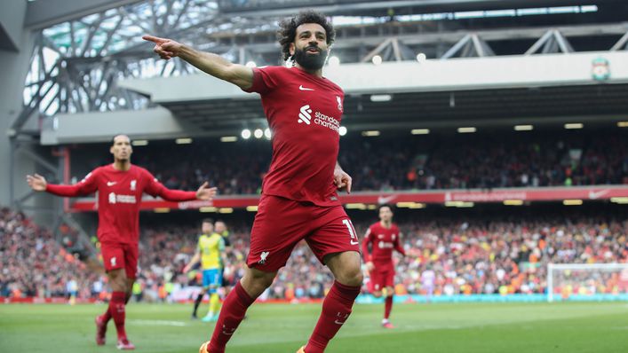 Mohamed Salah has scored in each of his last nine home games for Liverpool