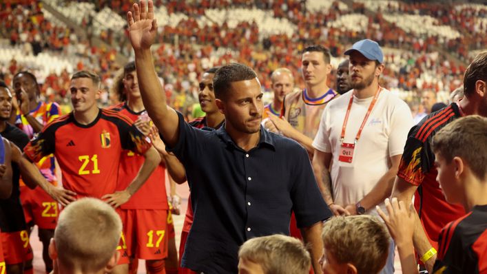 Belgium supporters paid tribute to former captain Eden Hazard against Austria on Saturday