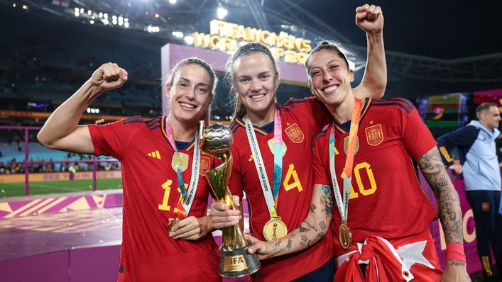 Spain's World Cup win has been overshadowed by the fallout from Luis Rubiales kissing Jenni Hermoso (right)