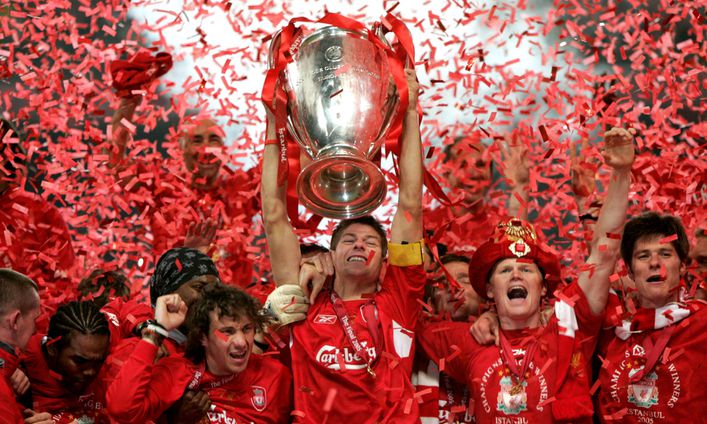 Steven Gerrard was instrumental in leading Liverpool's comeback in 2005