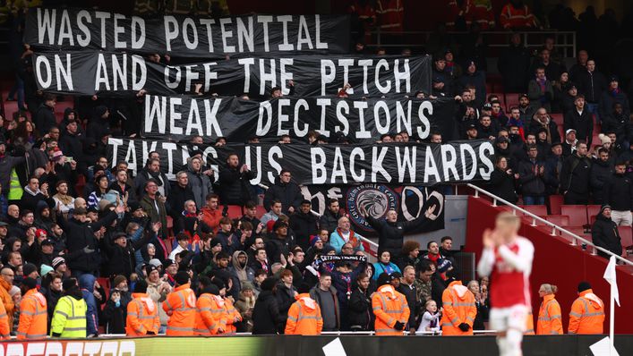 Crystal Palace fans showed their discontent during the defeat at Arsenal