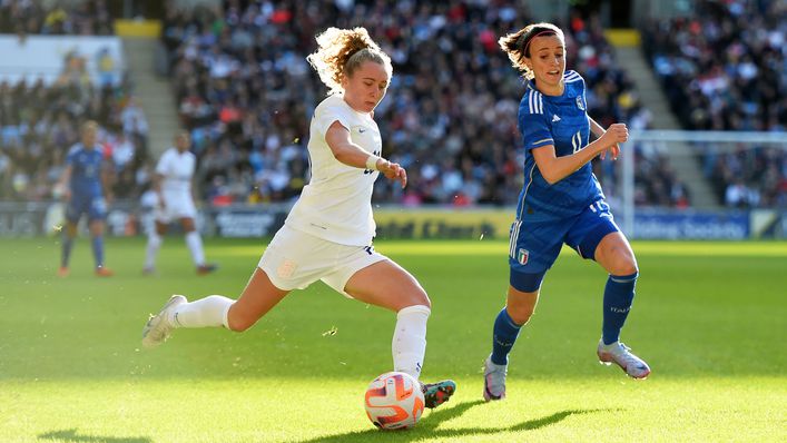 Katie Robinson marked her first England start with an assist for Rachel Daly's opener