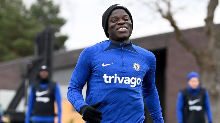 N'Golo Kante is clearly happy to be back in training with Chelsea