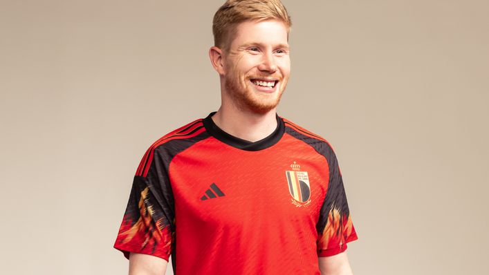 Kevin De Bruyne models Belgium's new home kit