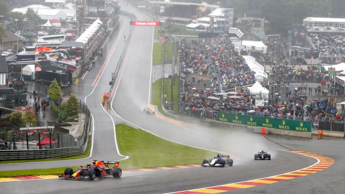 Arguably Formula 1's most thrilling track section, Eau Rouge at Spa Francorchamps