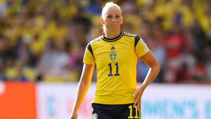 Stina Blackstenius scored in Sweden's 5-0 thrashing of Portugal