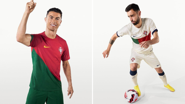 Portugal's home and away kits for their World Cup campaign